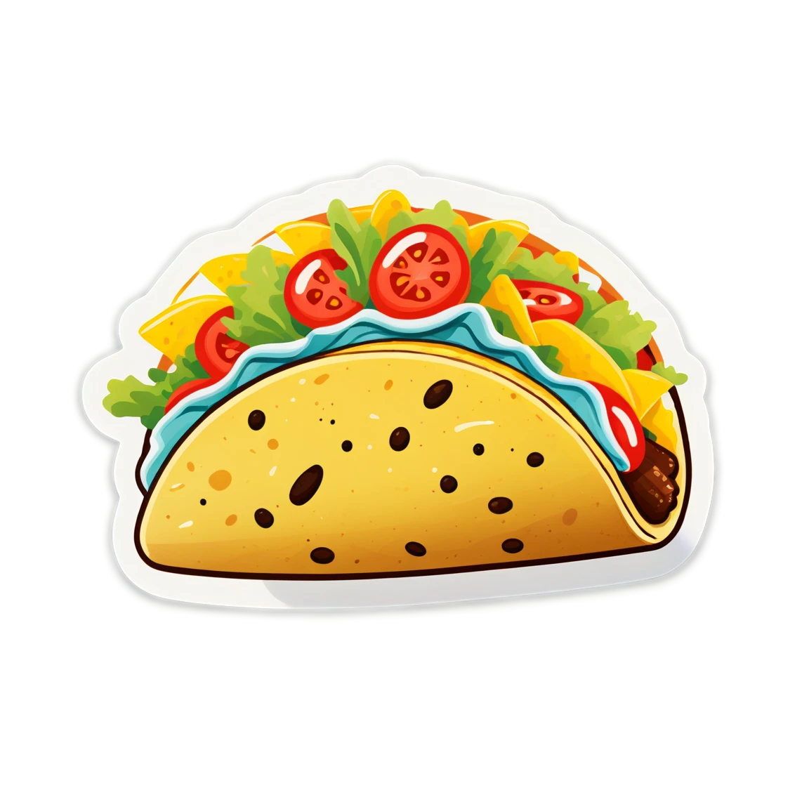 Taco with soft shell, taco sticker