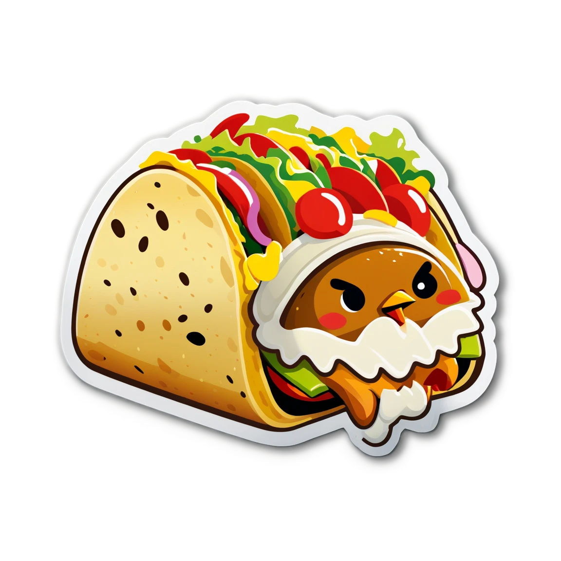 Taco with chicken, taco sticker