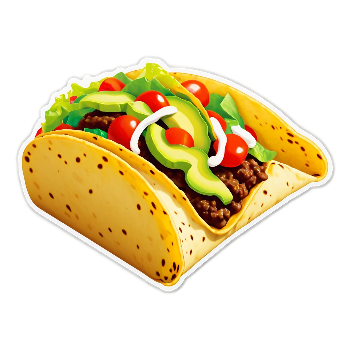 Vegetarian taco, taco sticker