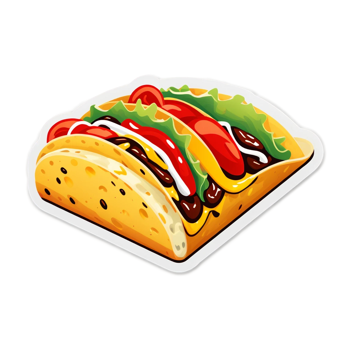 Taco with cheese, taco sticker