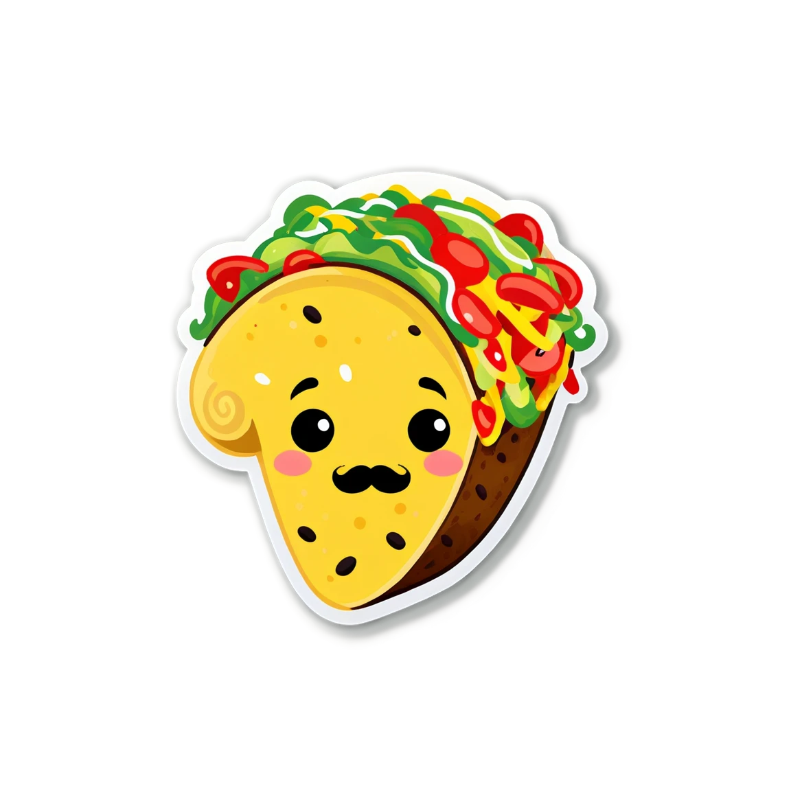 Taco with salsa, taco sticker