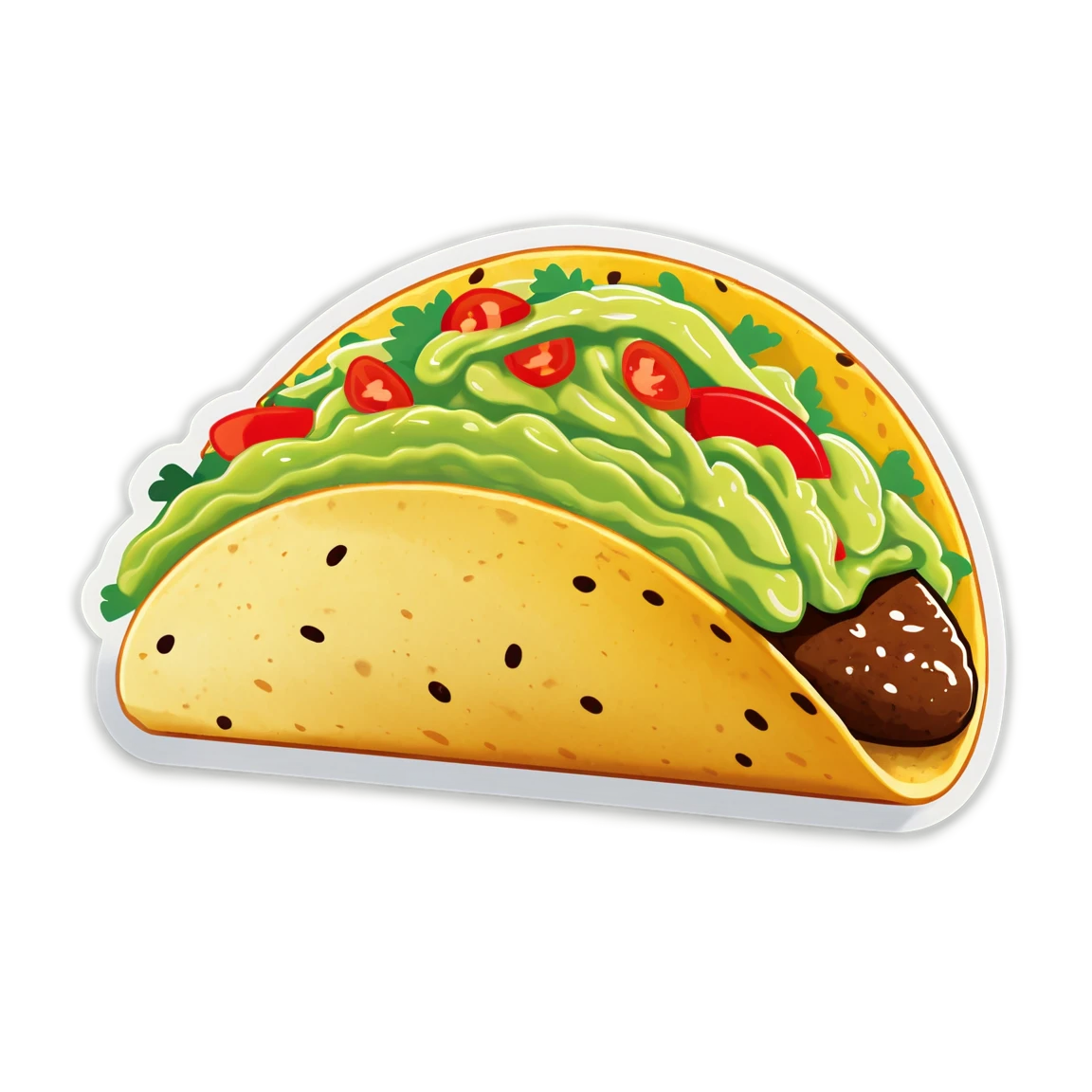 Taco with guacamole, taco sticker