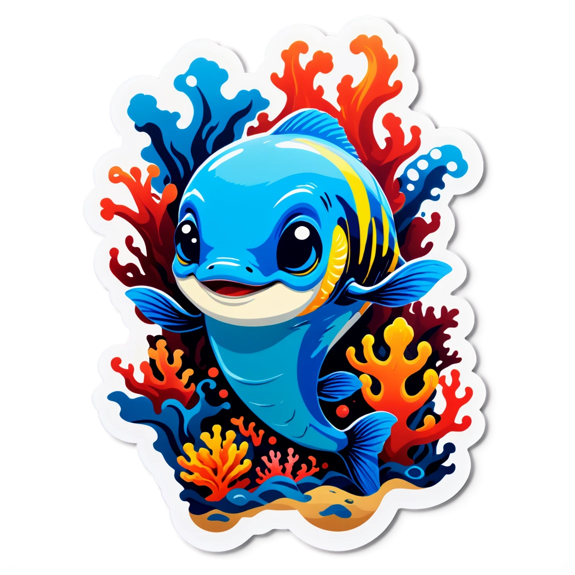 Tattoo sticker in underwater theme