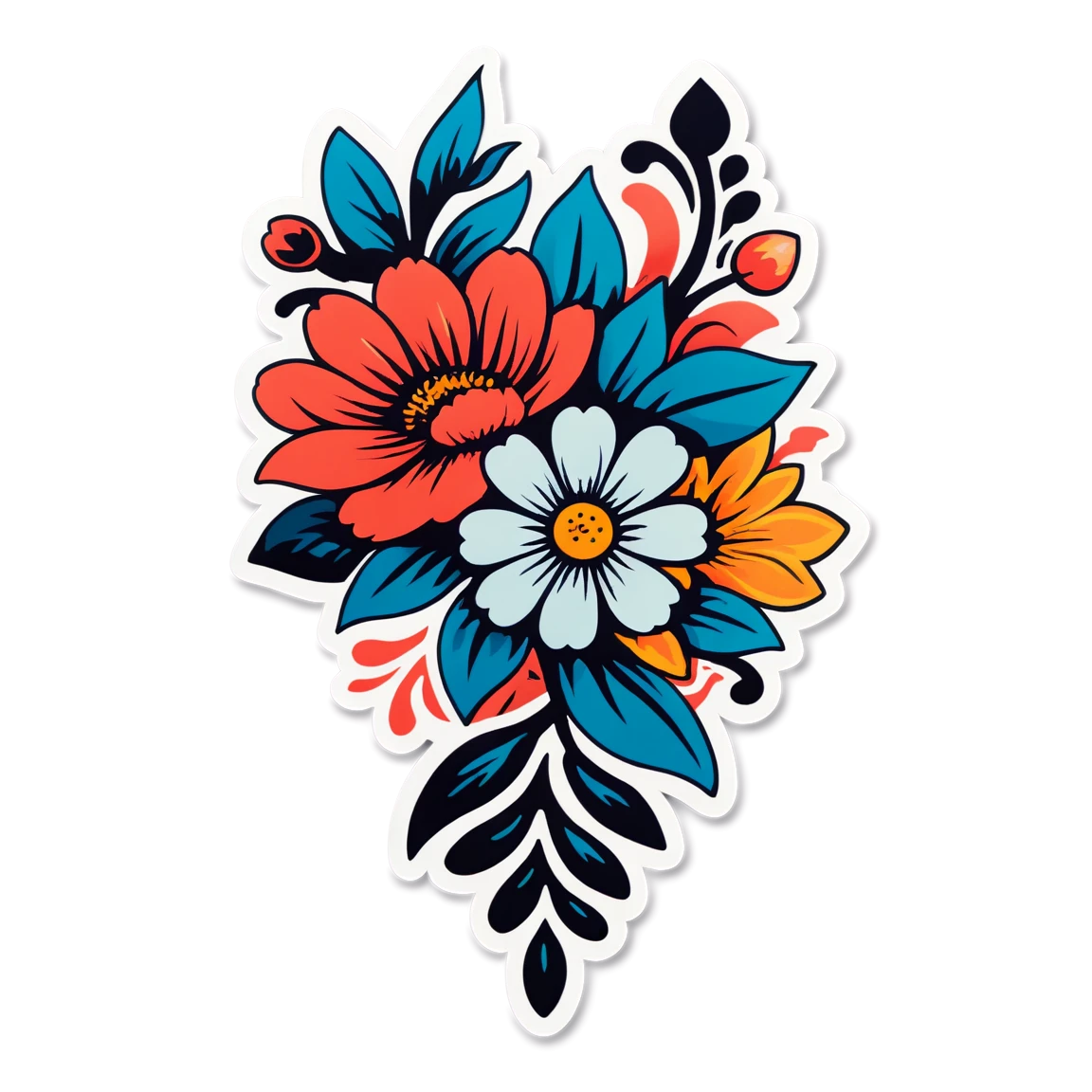 Floral tattoo sticker