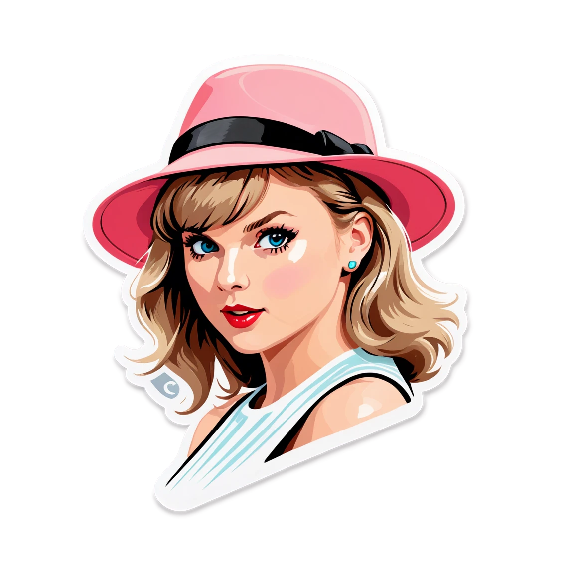 Taylor Swift with hat, singer sticker, Taylor Swift sticker