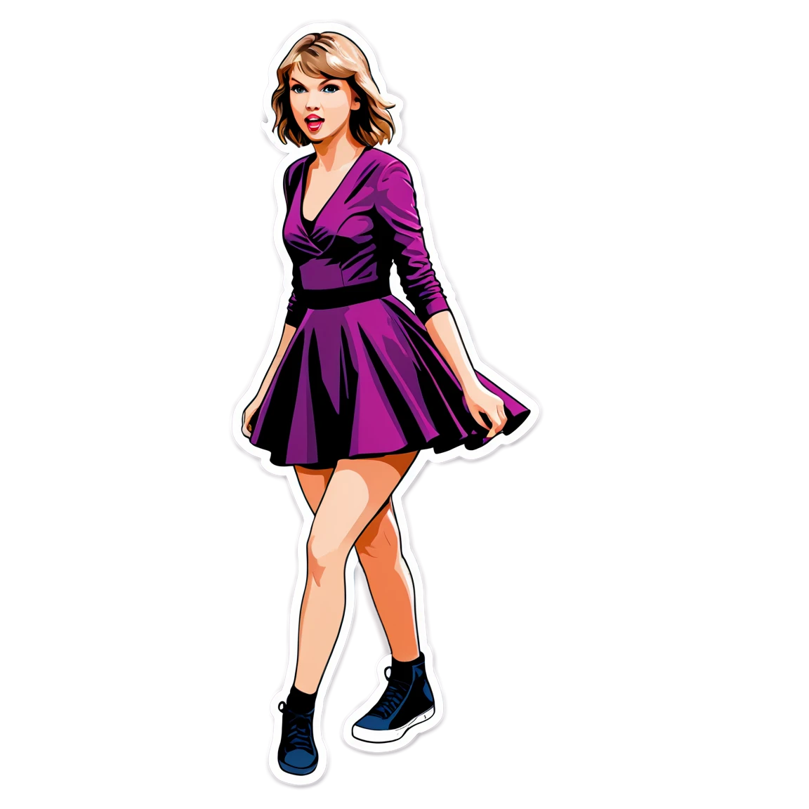 Taylor Swift with dress, singer sticker, Taylor Swift sticker