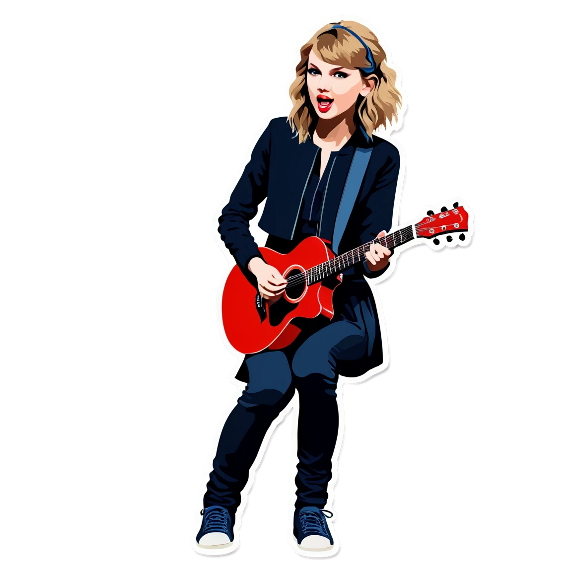 Taylor Swift playing the guitar, singer sticker, Taylor Swift sticker