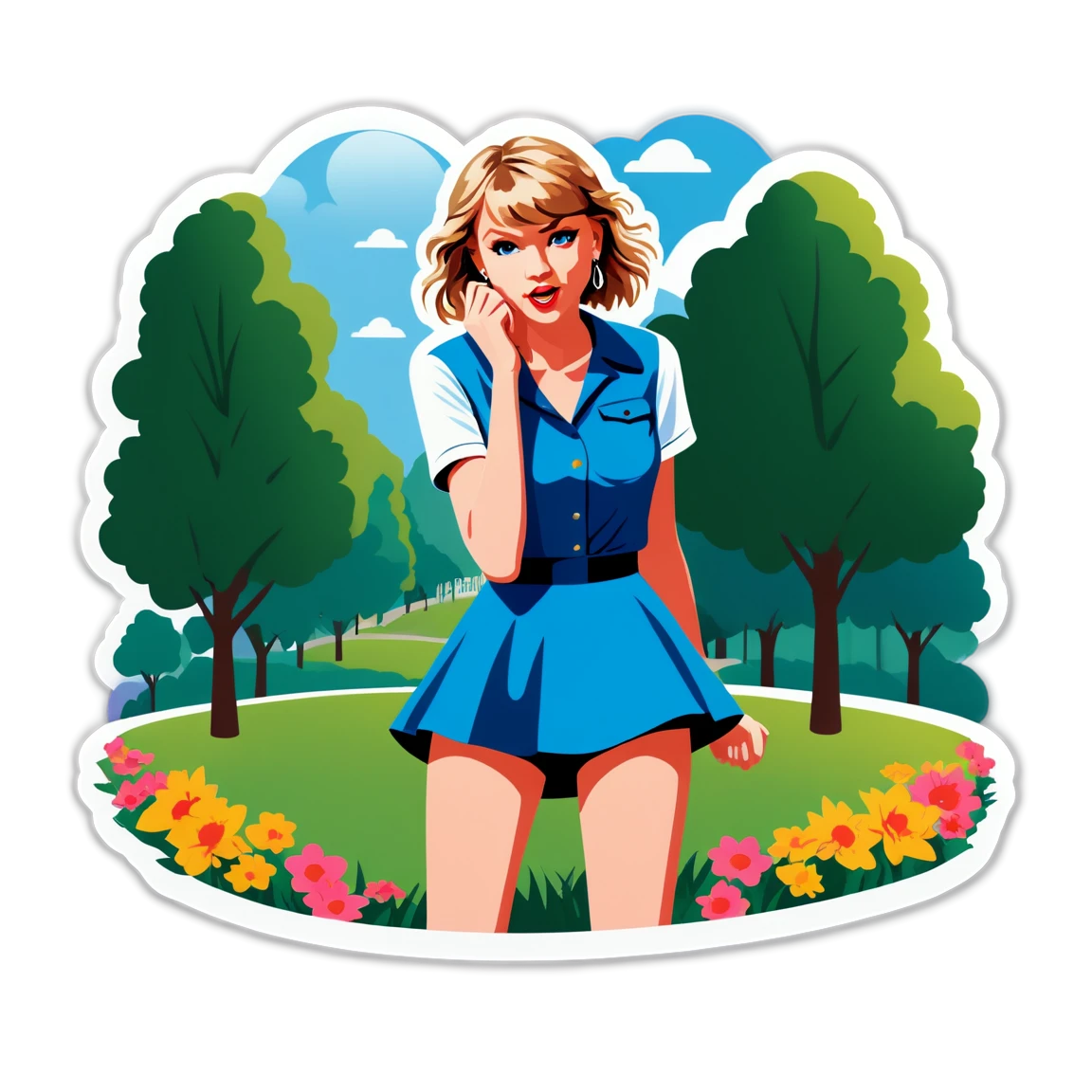 Taylor Swift by the nature, singer sticker, Taylor Swift sticker