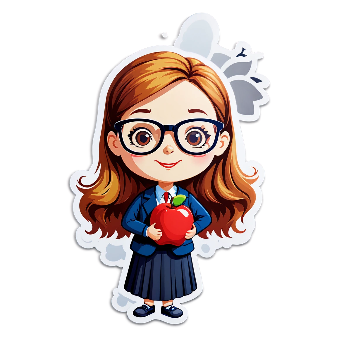 Teacher sticker with glasses