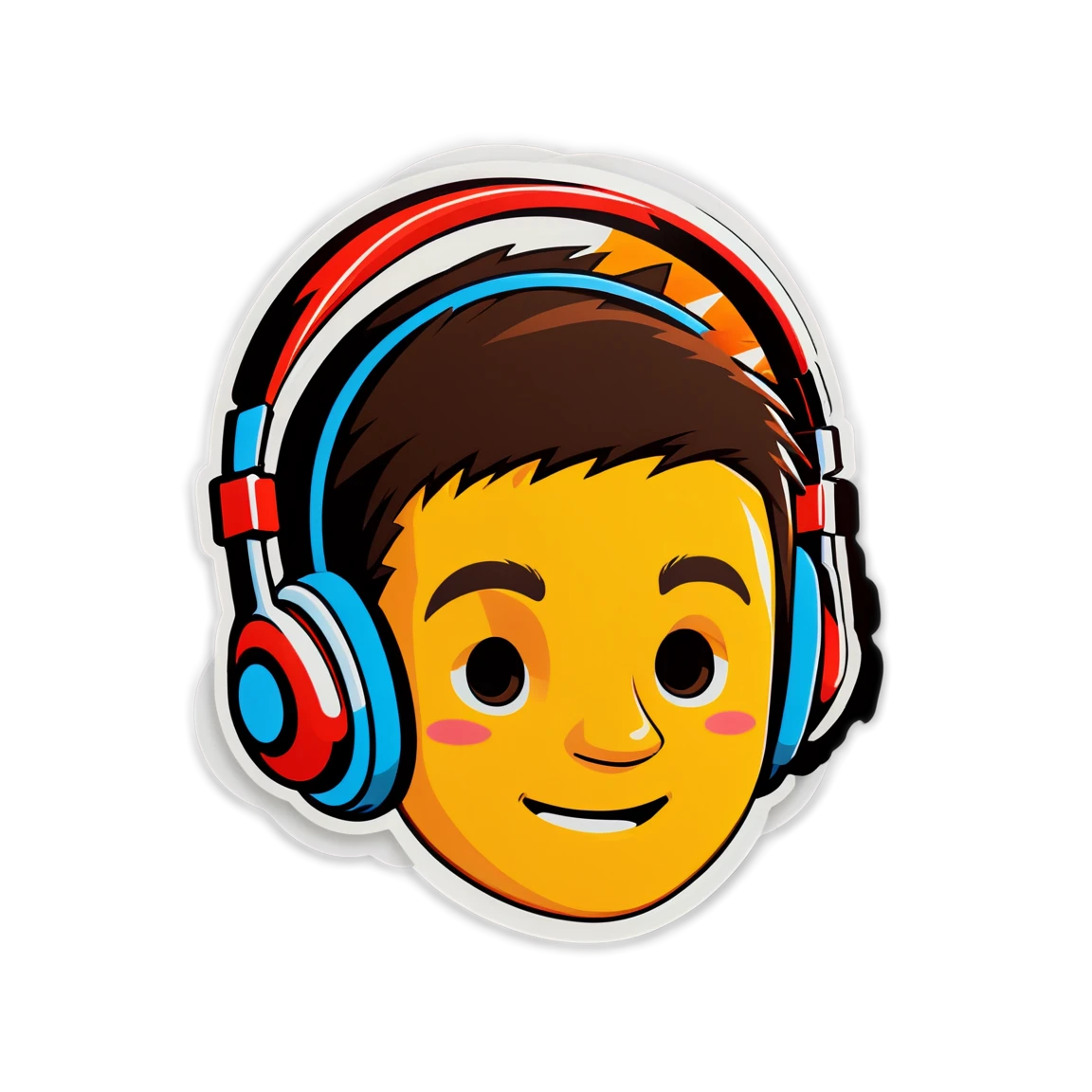 Tech wearing headphones, tech sticker, tech sticker