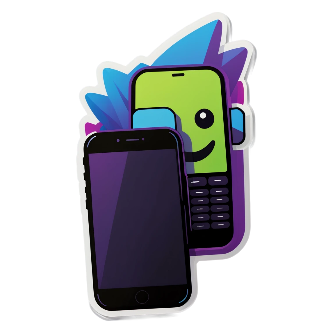 Tech with smartphone, tech sticker, tech sticker