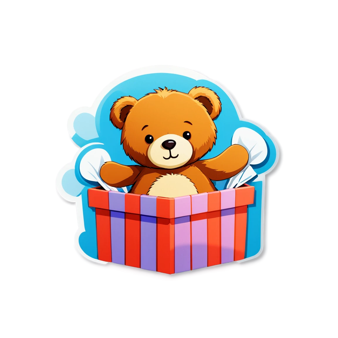 Teddy Bear in a gift box, Teddy Bear sticker