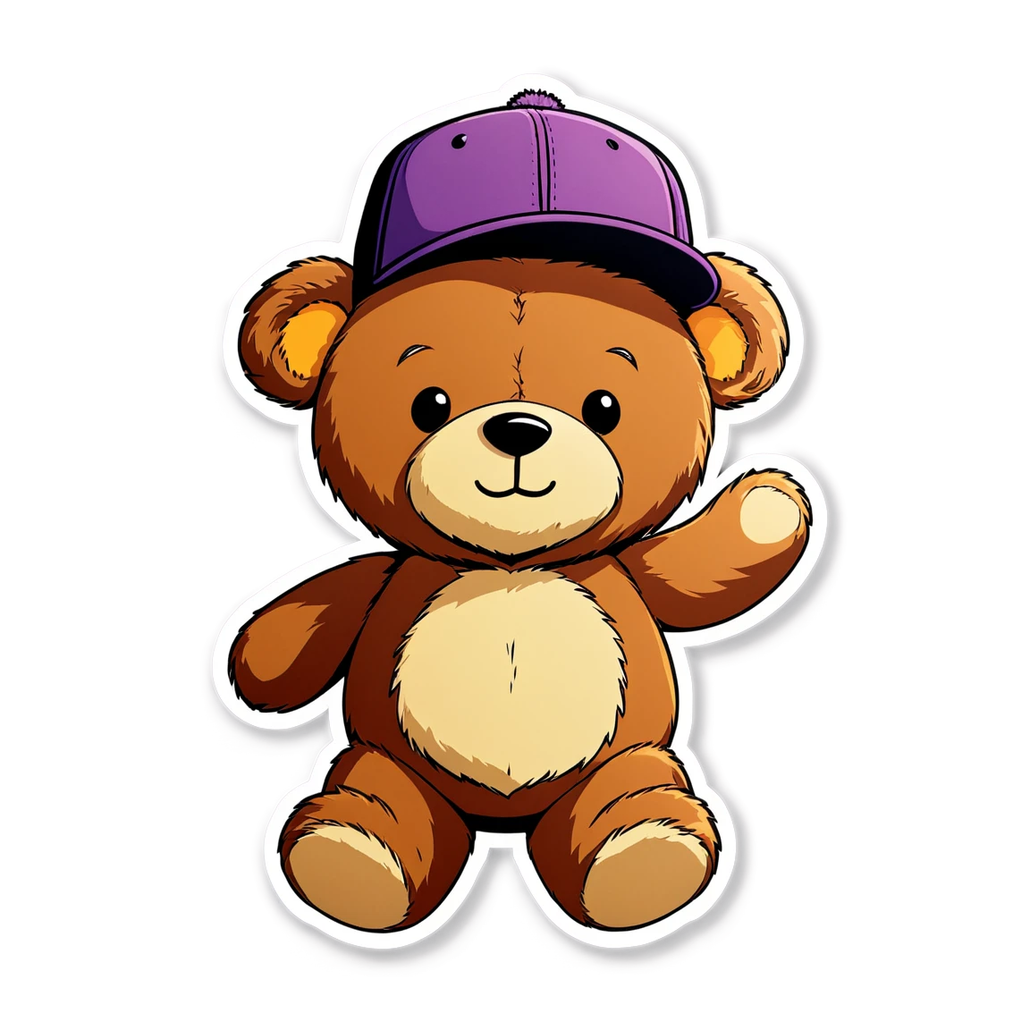 Teddy Bear wearing a hat, Teddy Bear sticker