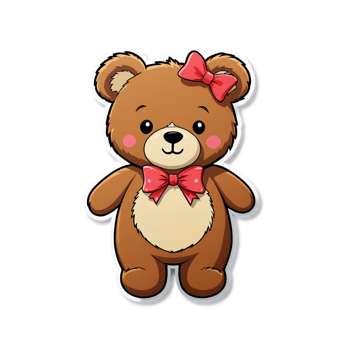 Teddy Bear wearing a bow, Teddy Bear sticker