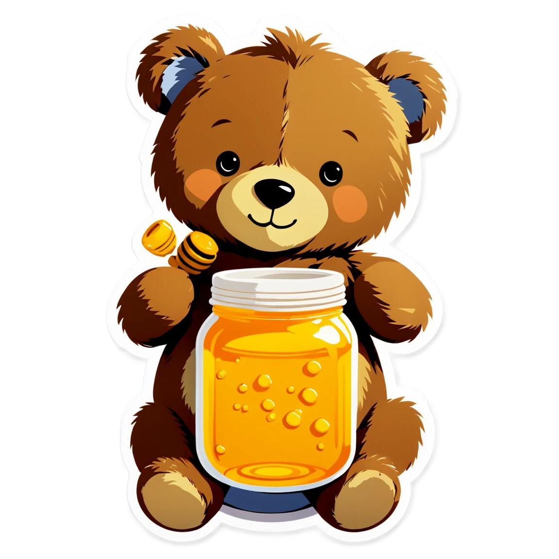 Teddy Bear with honey jar, Teddy Bear sticker