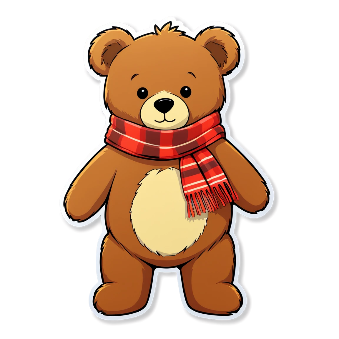 Teddy Bear wearing a scarf, Teddy Bear sticker