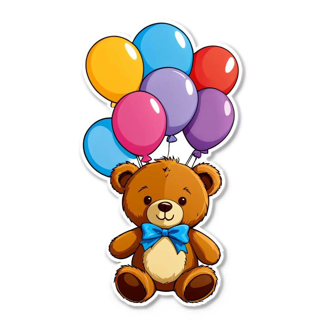 Teddy Bear with balloons, Teddy Bear sticker