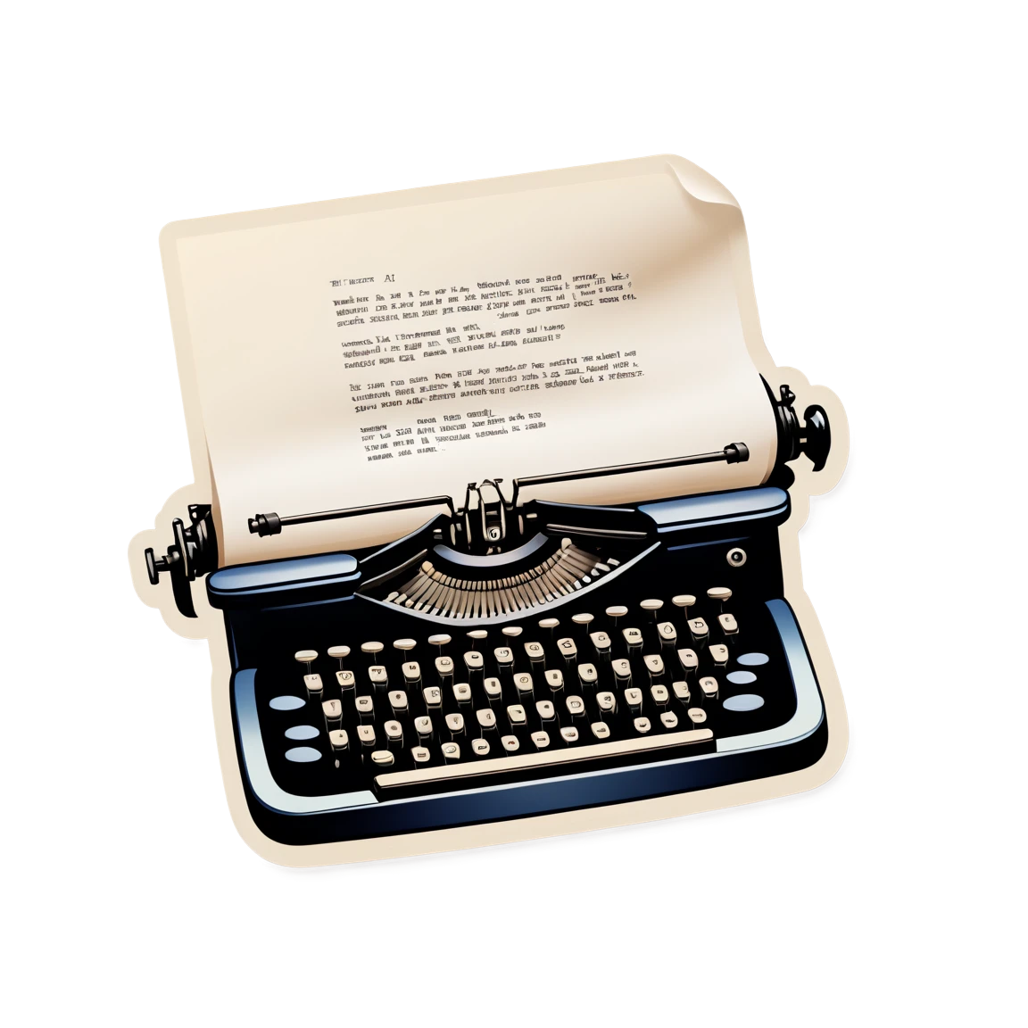 Telegram with an old-fashioned typewriter