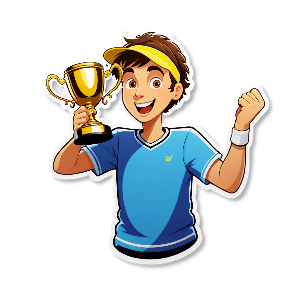 Tennis with a trophy, tennis sticker