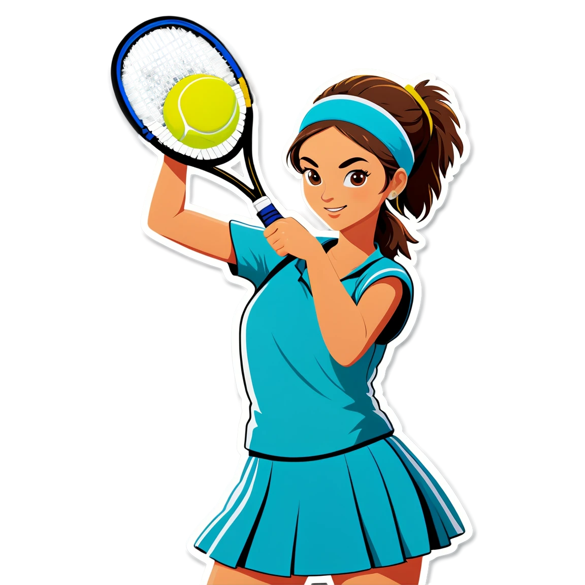 Tennis wearing a headband, tennis sticker