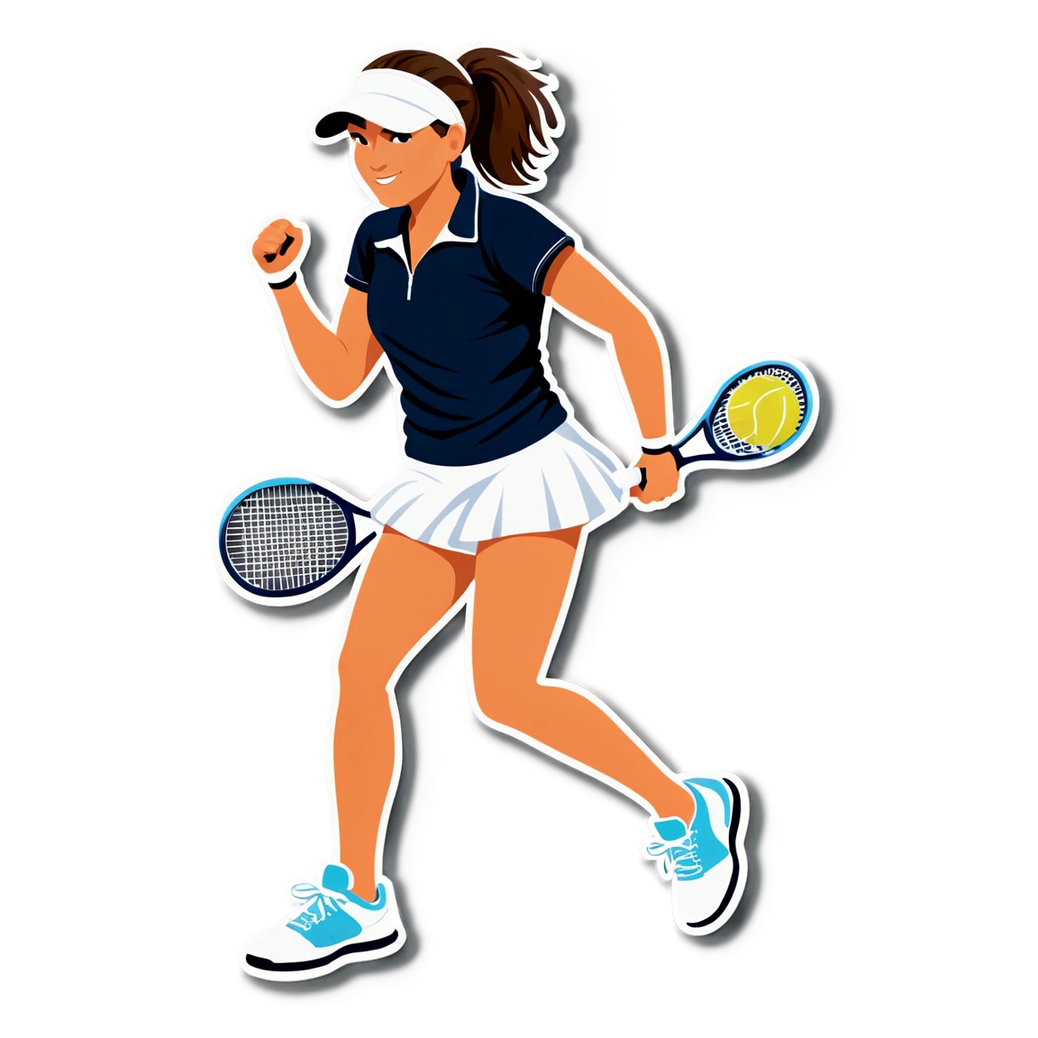 Tennis wearing tennis shoes, tennis sticker