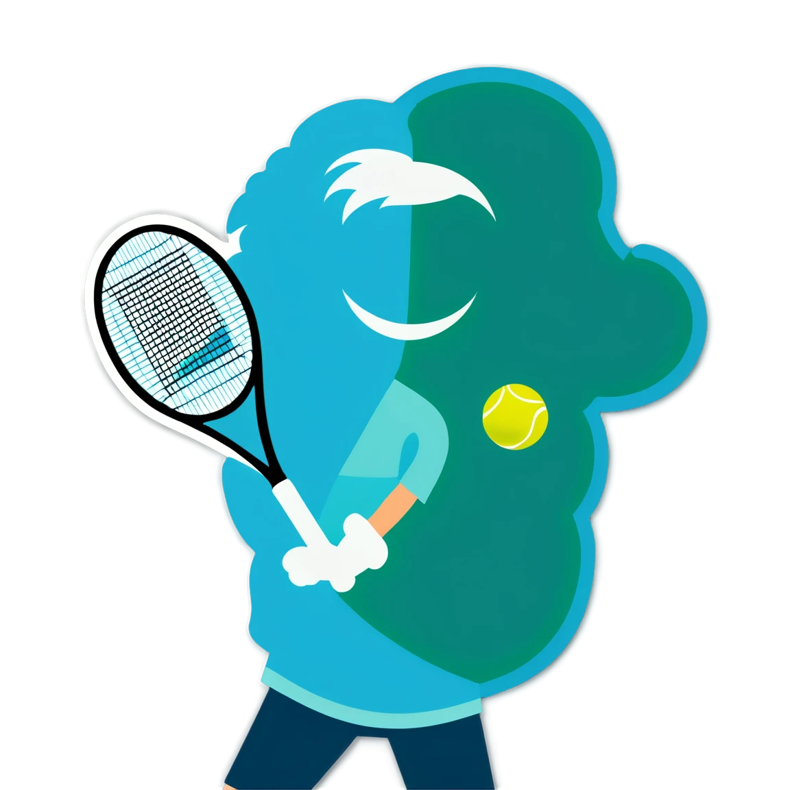 Tennis serving, tennis sticker