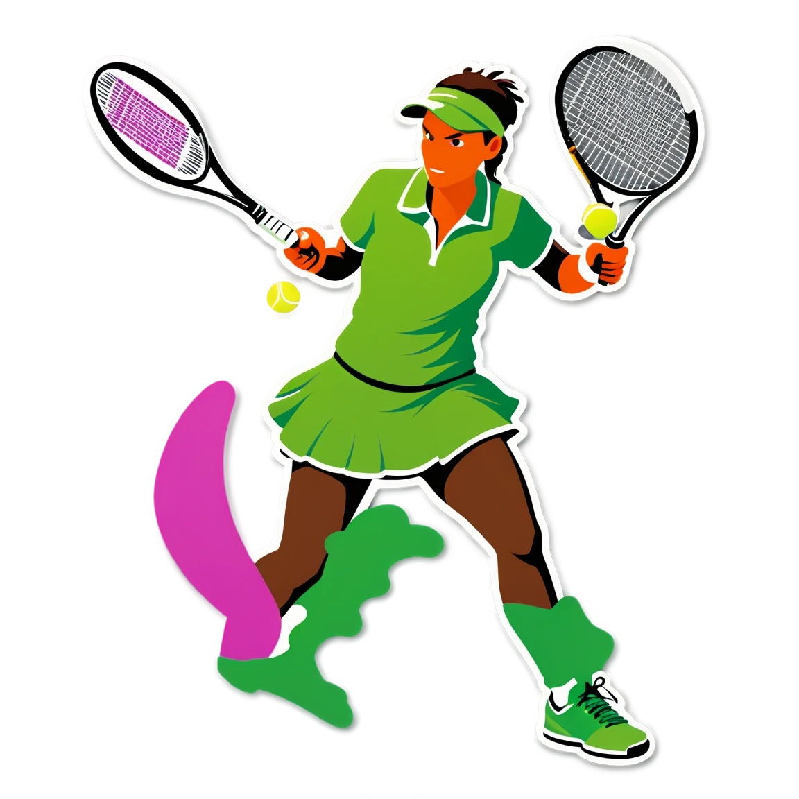 Tennis hitting a backhand, tennis sticker