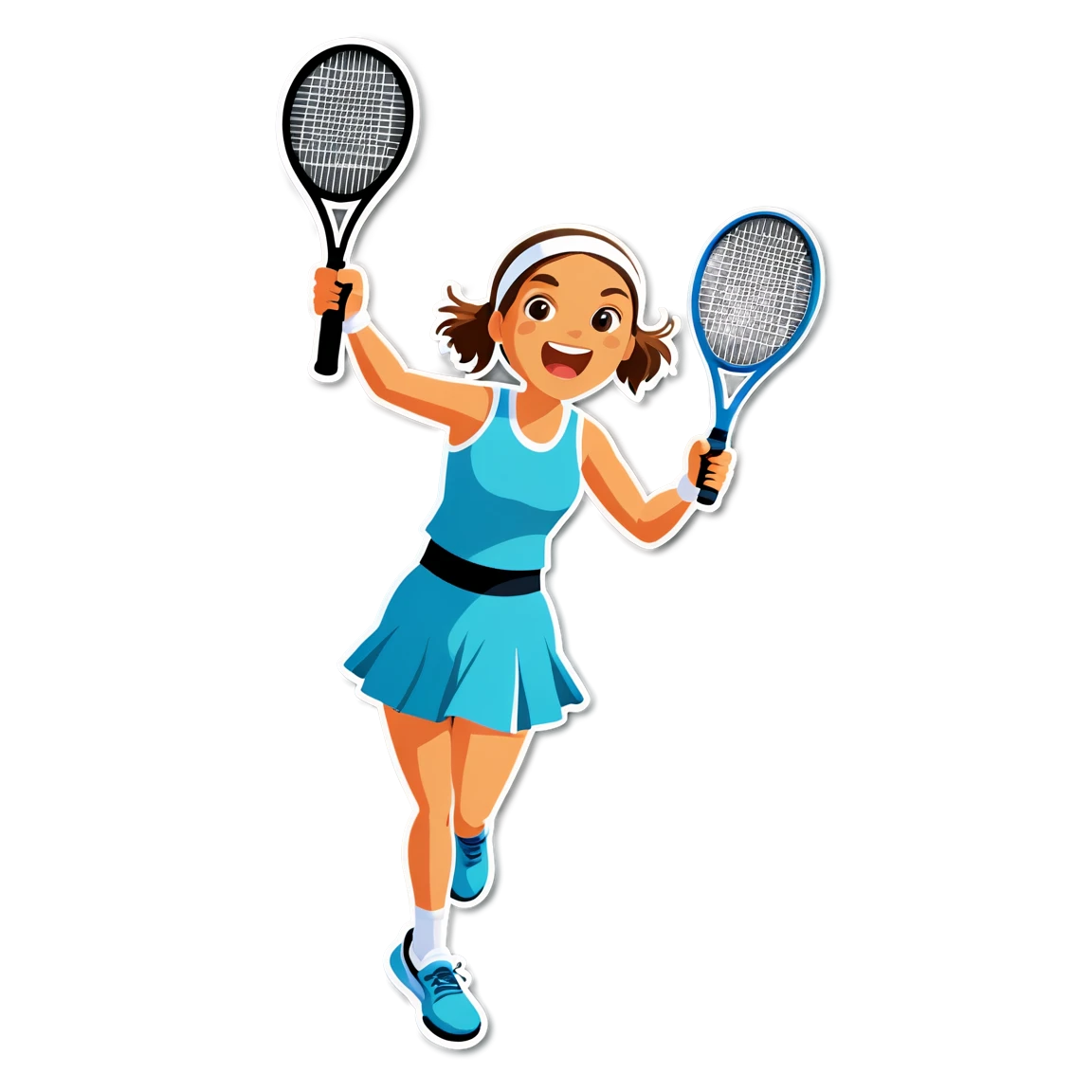 Tennis celebrating a win, tennis sticker