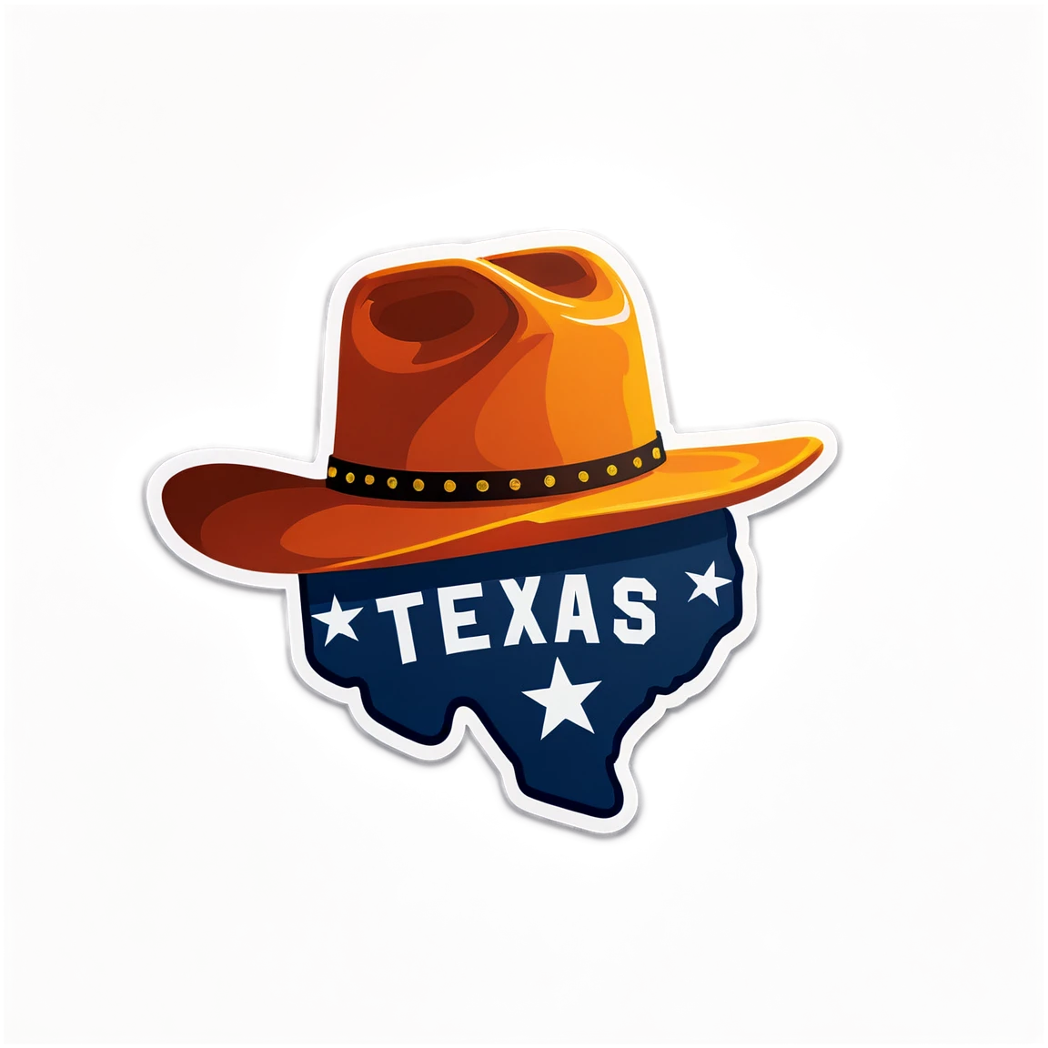 Texas with a cowboy hat, Texas sticker