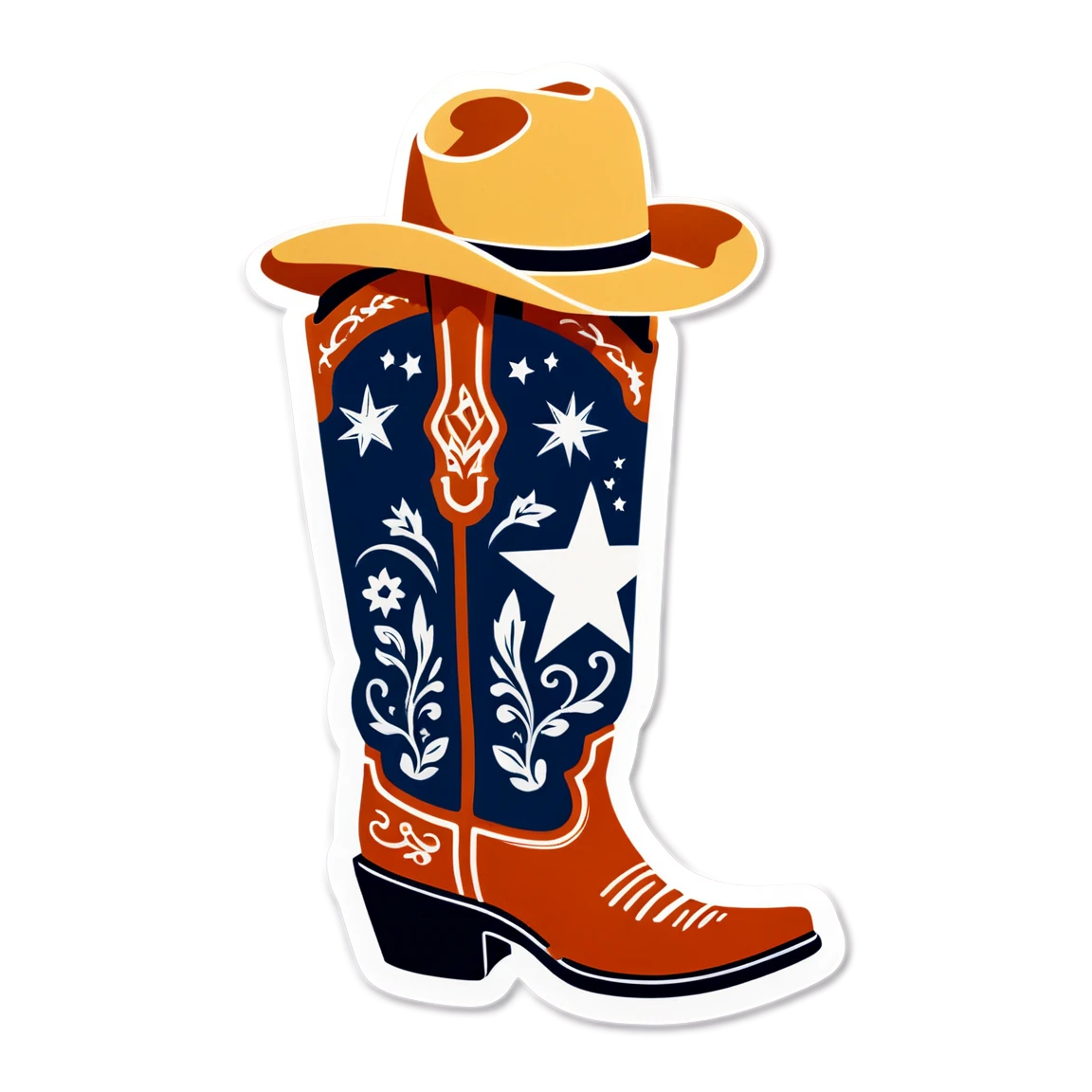 Texas in boots, Texas sticker