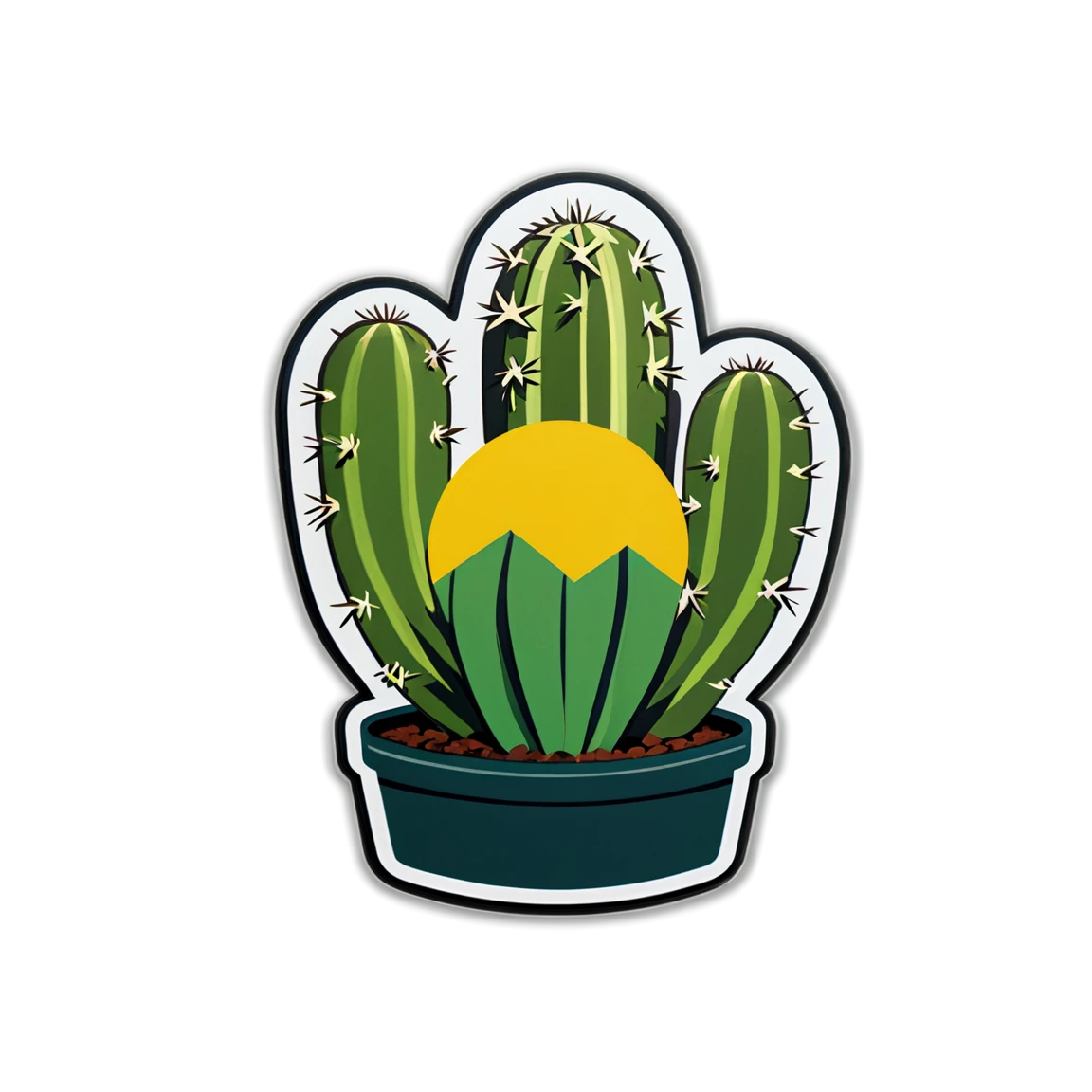 Texas with a cactus, Texas sticker