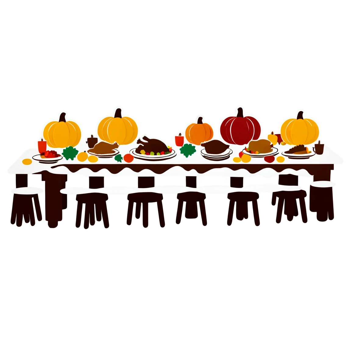 Dinner table, thanksgiving dinner sticker, Thanksgiving sticker