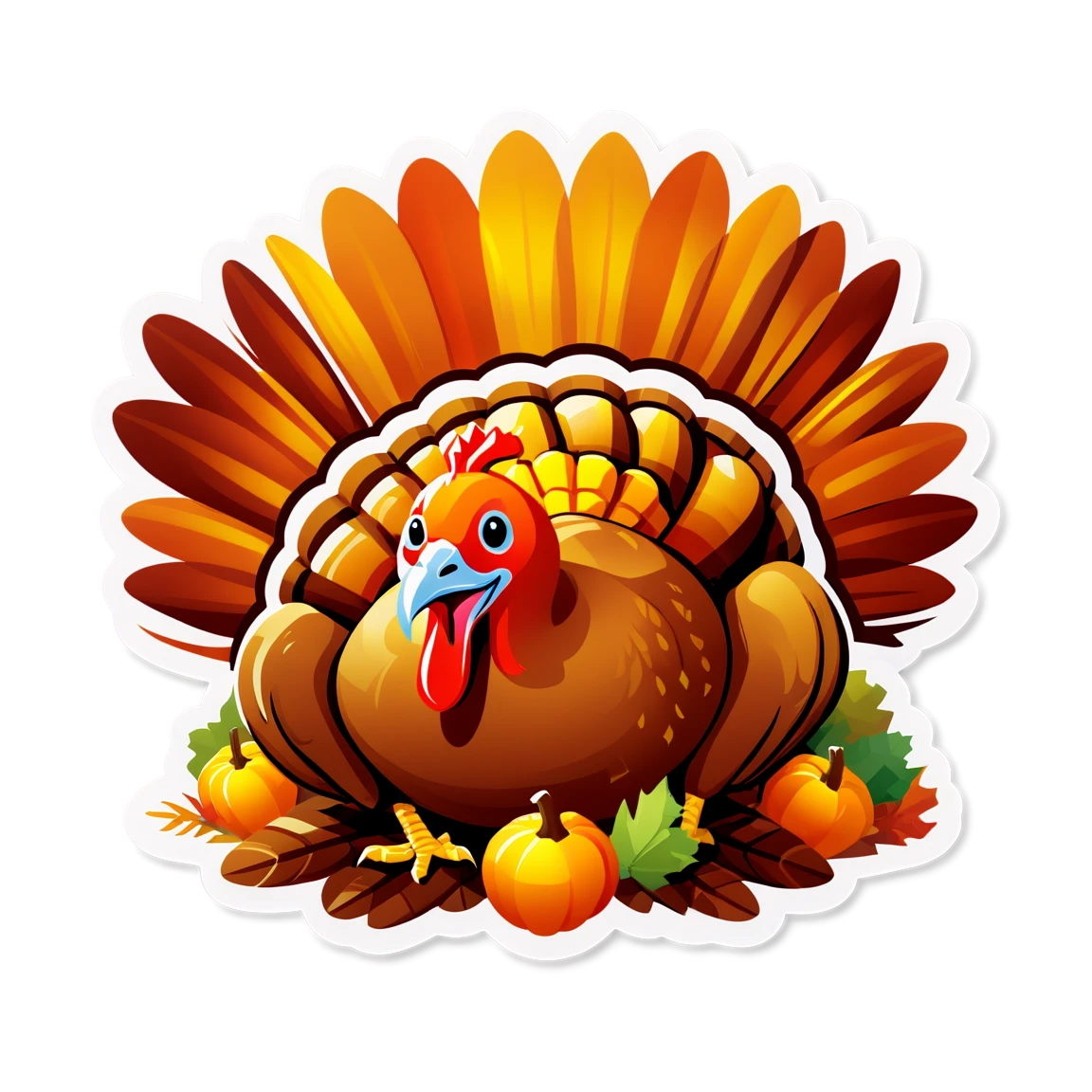 Turkey sticker, thanksgiving dinner sticker, Thanksgiving sticker