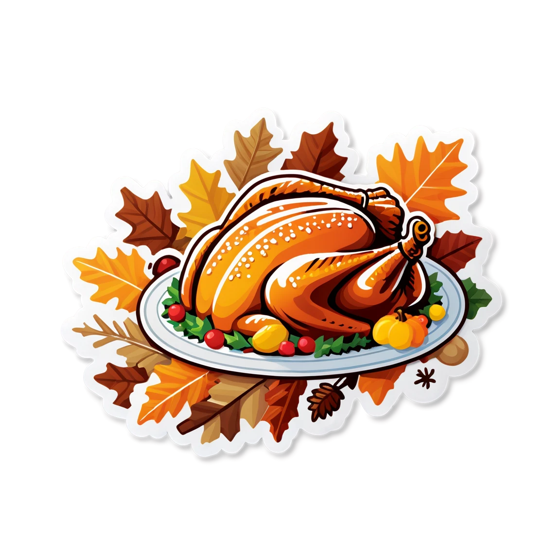 Thanksgiving bird sticker, thanksgiving dinner sticker, Thanksgiving sticker