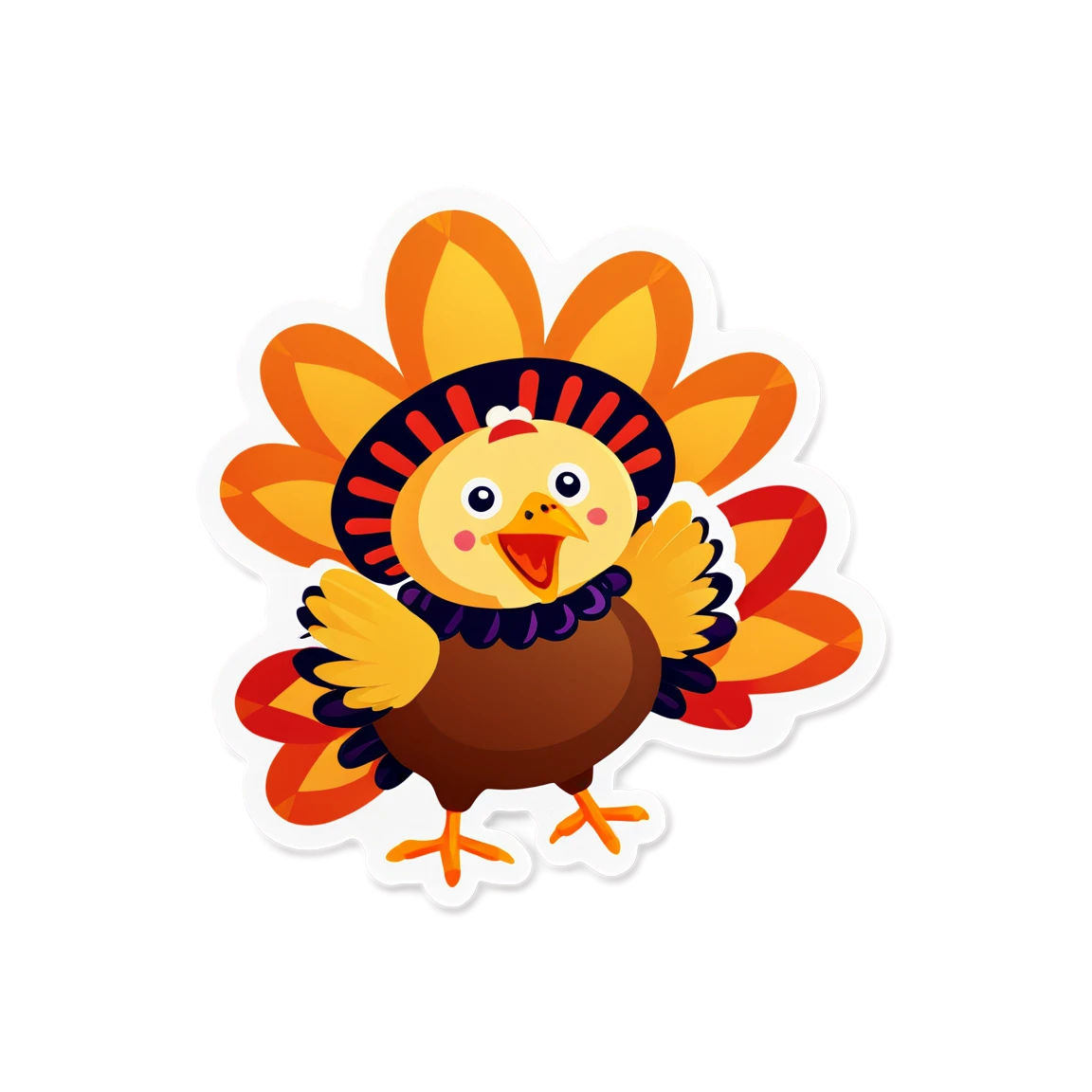 Thanksgiving bird sticker, thanksgiving dinner sticker, Thanksgiving sticker