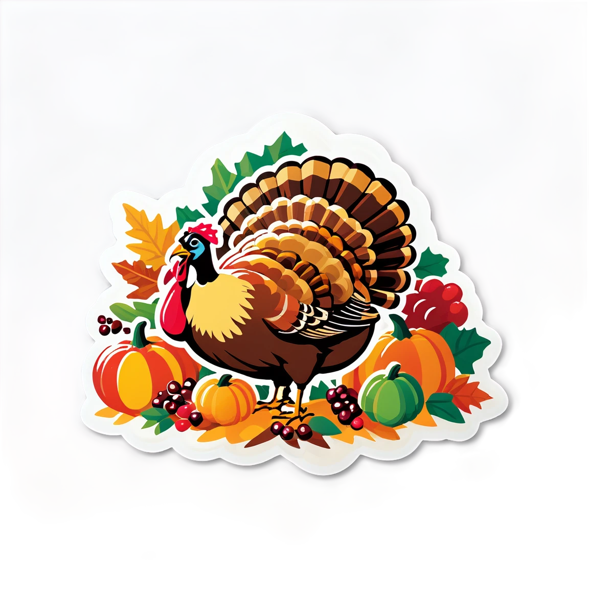 Thanksgiving bird sticker, thanksgiving dinner sticker, Thanksgiving sticker