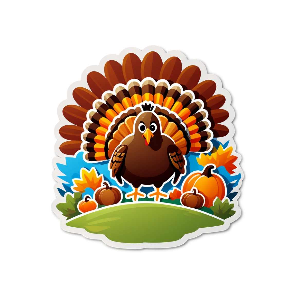 Turkey sticker, thanksgiving dinner sticker, Thanksgiving sticker