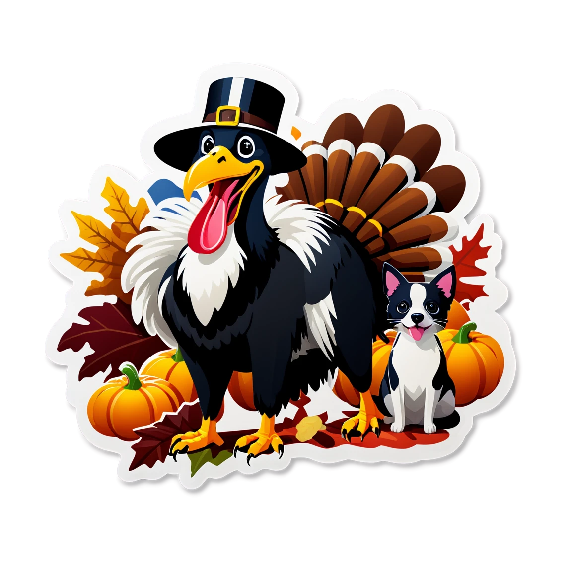 Thanksgiving bird sticker, thanksgiving dinner sticker, Thanksgiving sticker