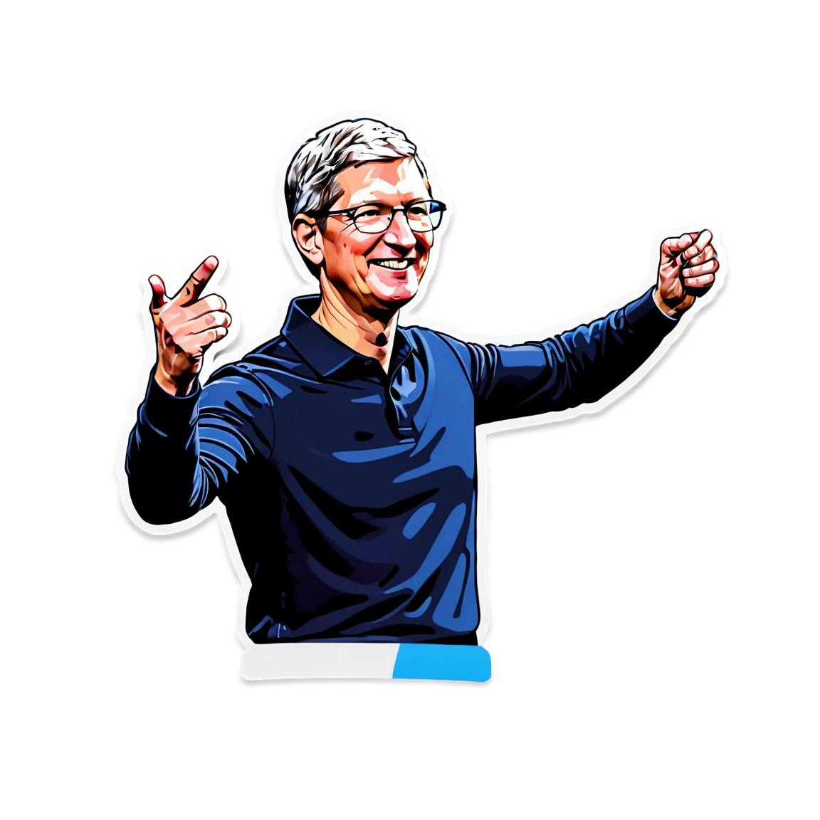 Tim Cook giving a keynote, tech leader sticker, Tim Cook sticker