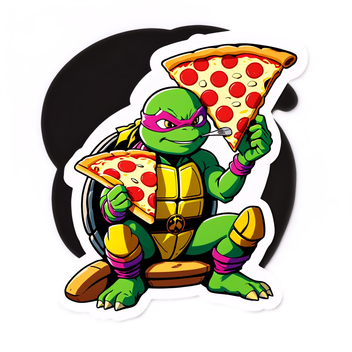 TMNT eating pizza, TMNT sticker