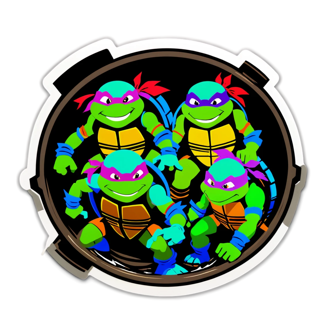 TMNT in sewer, TMNT sticker