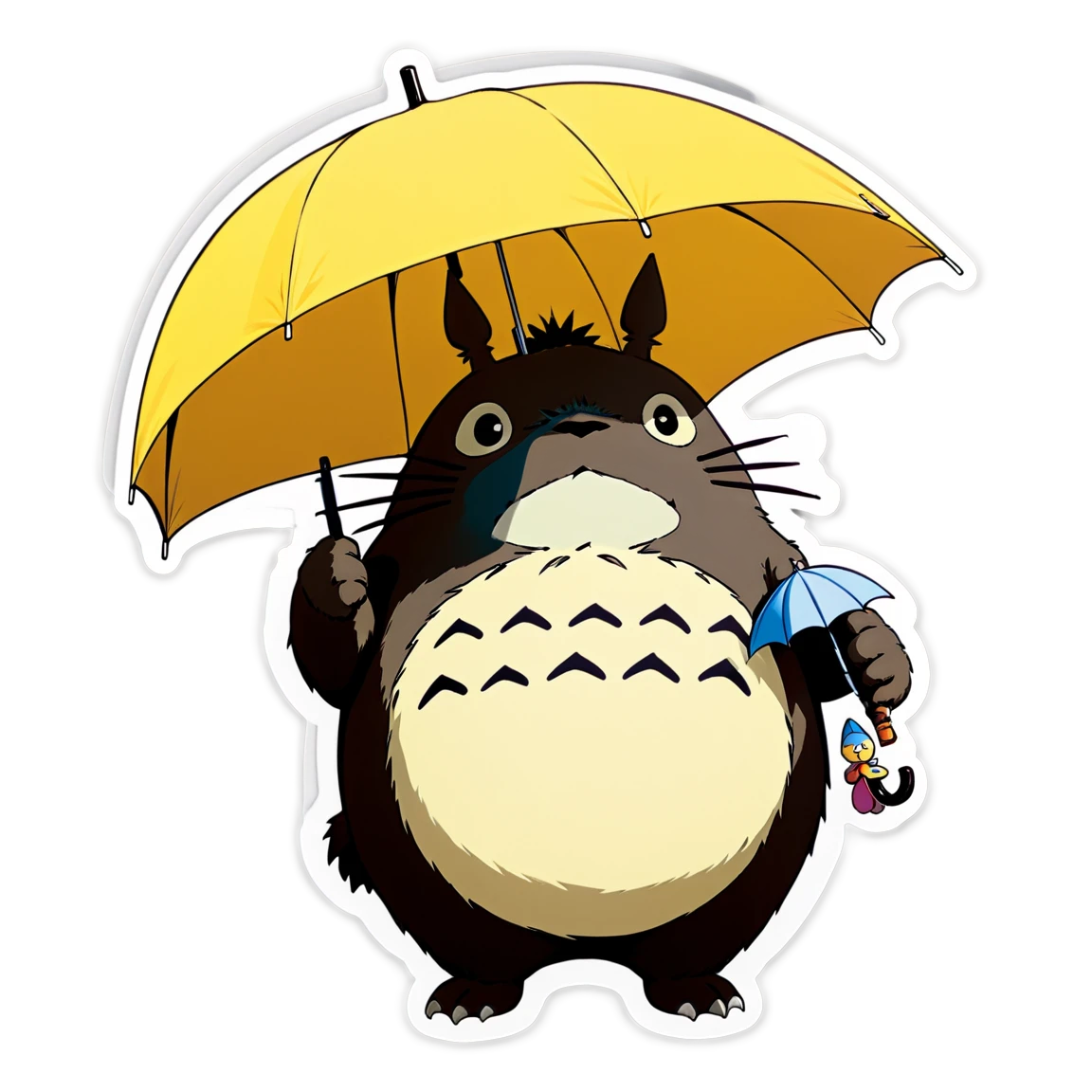 Totoro holding an umbrella, Totoro sticker