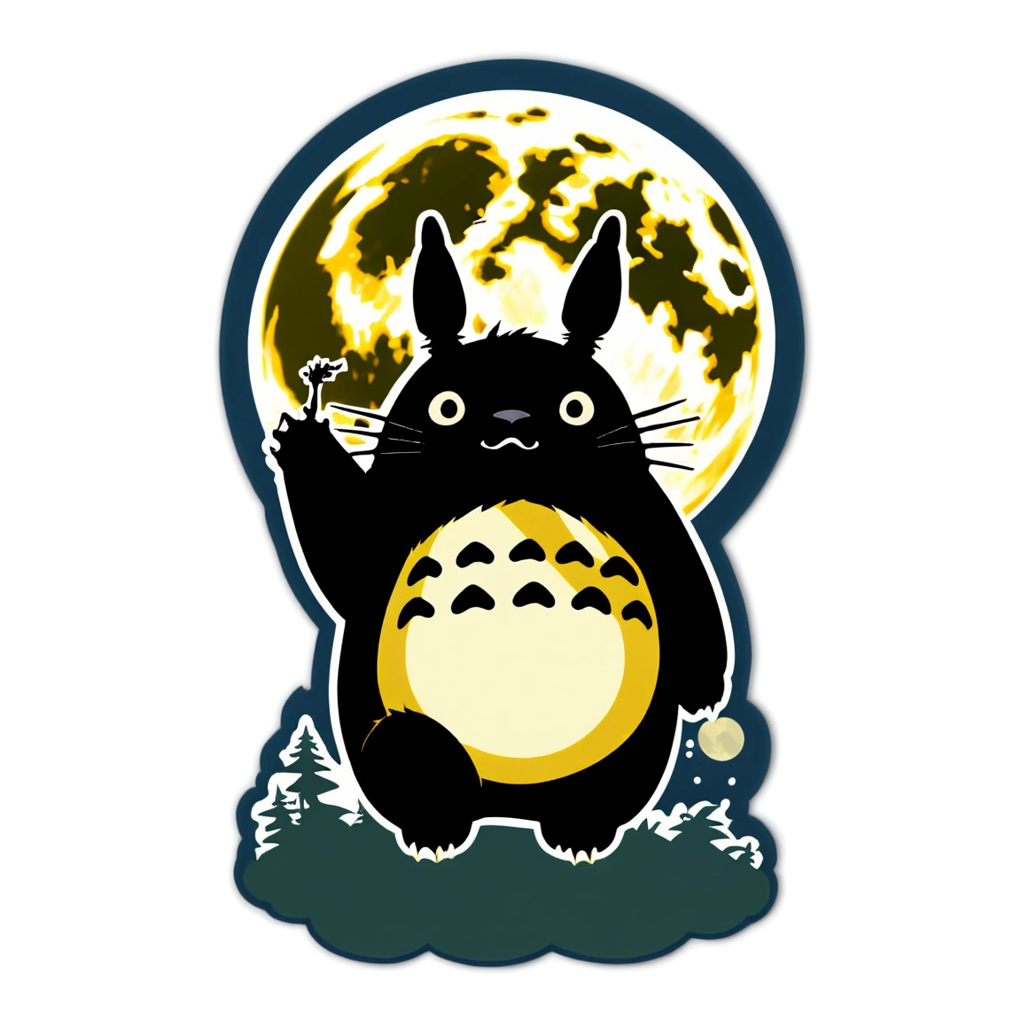 Totoro under the moon, Totoro sticker