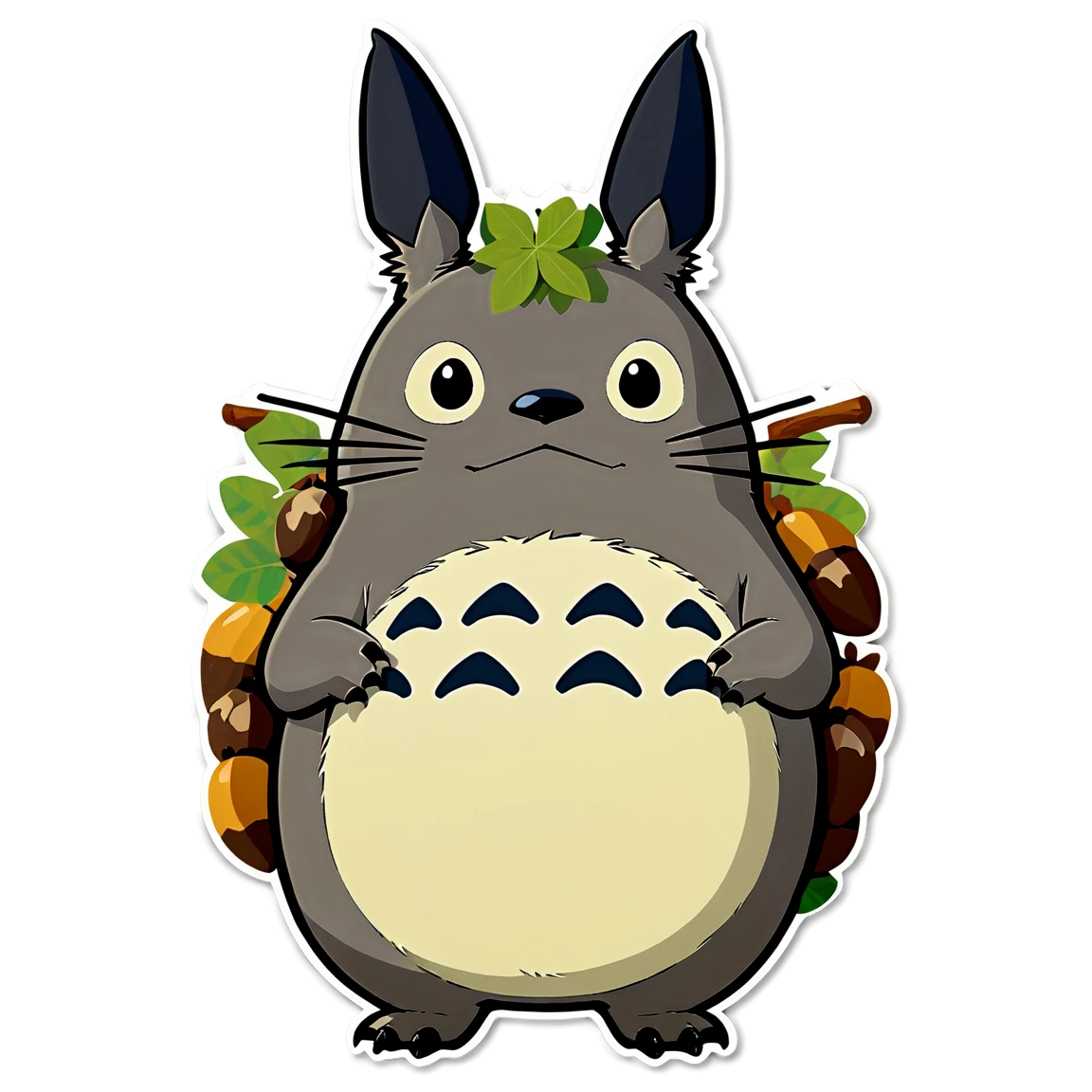 Totoro with acorns, Totoro sticker