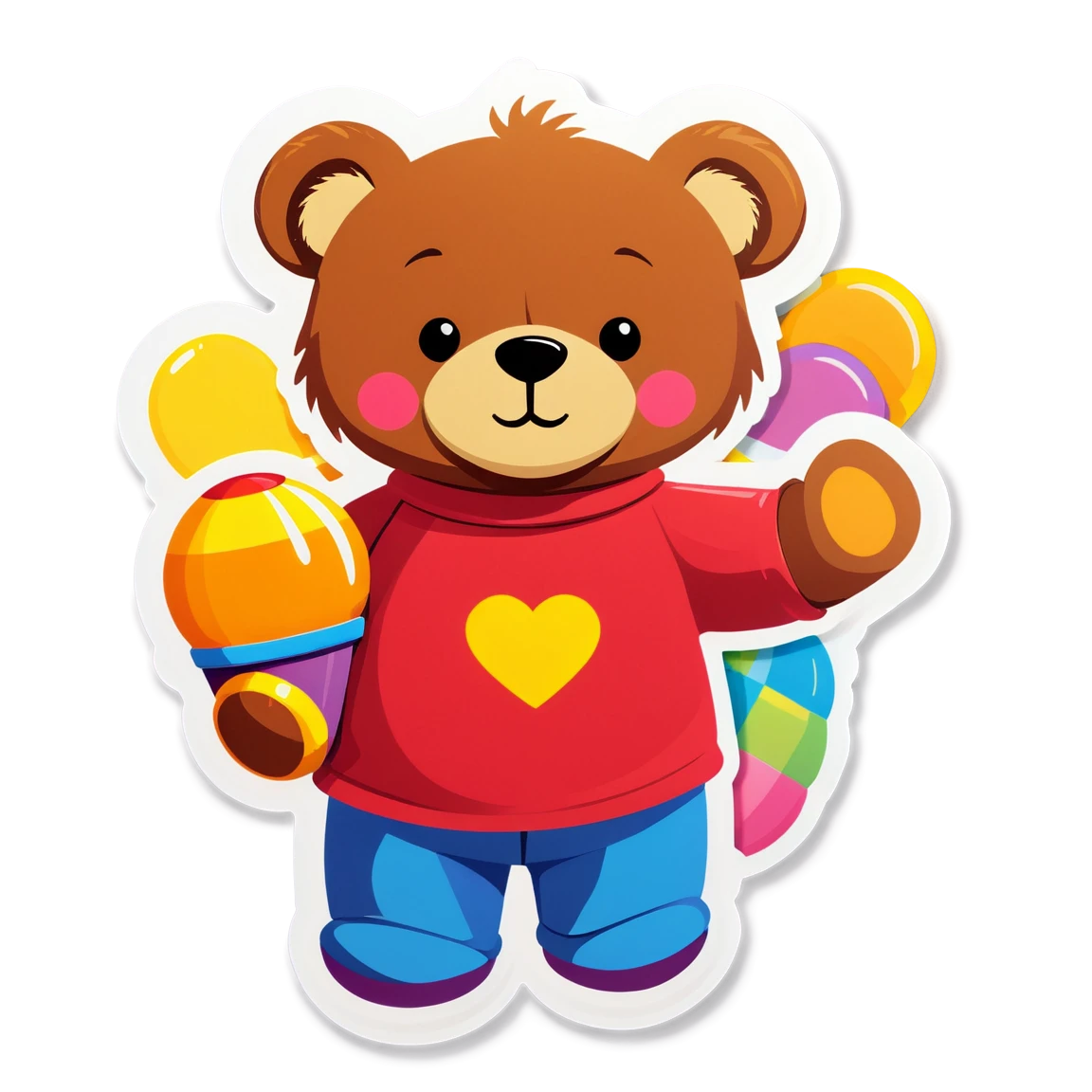 Toy stickers with teddy bear, fun sticker, toy sticker