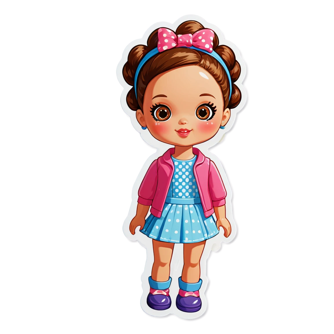 Toy stickers with a doll, fun sticker, toy sticker