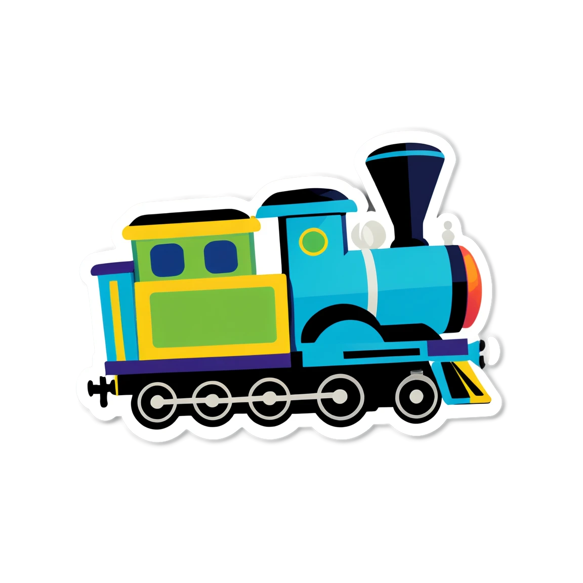 Toy stickers with a toy train, fun sticker, toy sticker