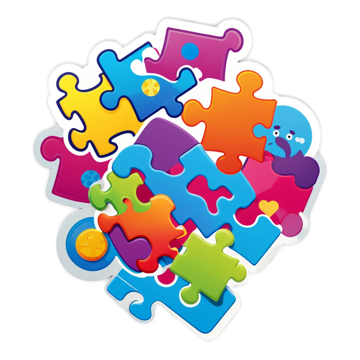 Toy stickers with a puzzle, fun sticker, toy sticker