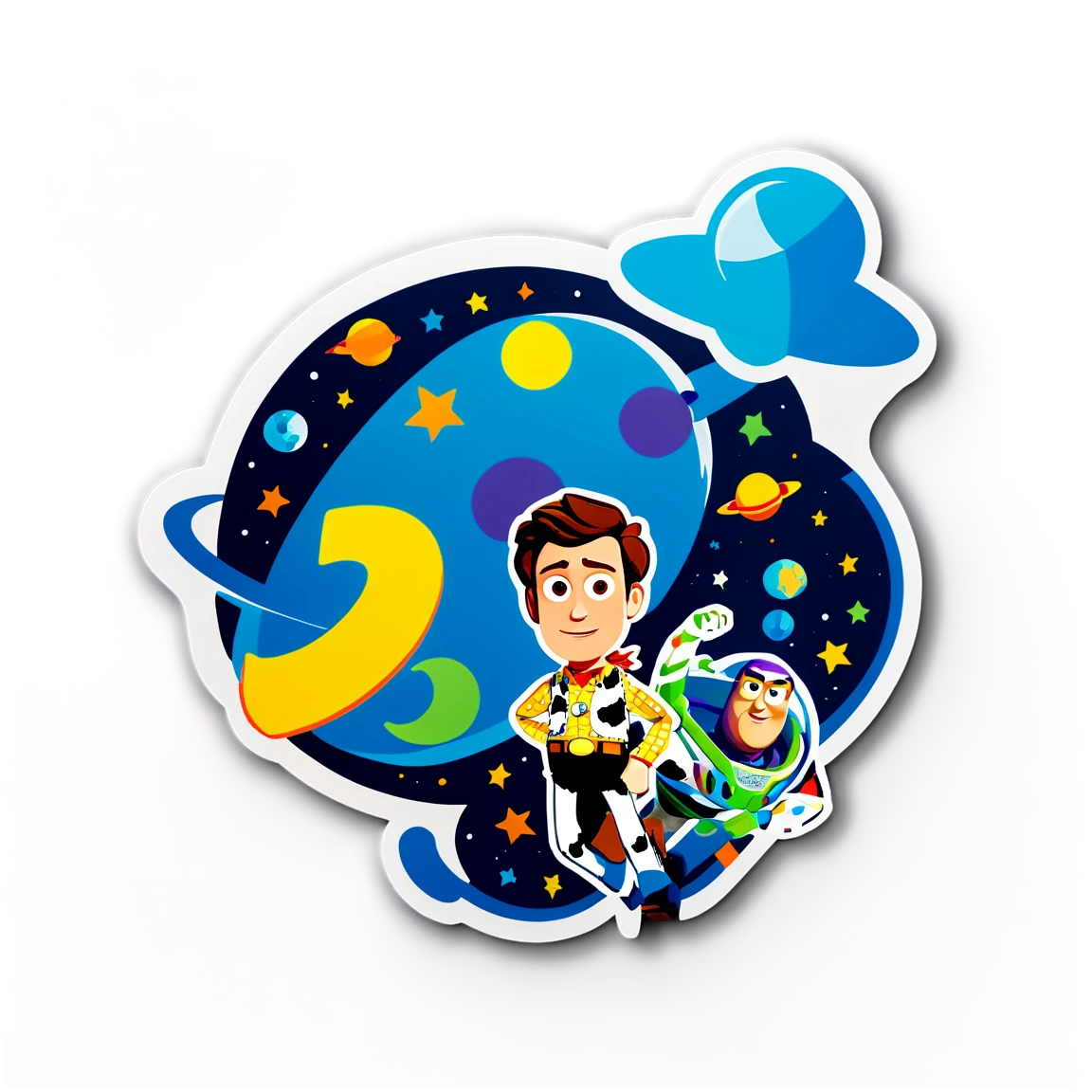 Toy Story sticker in space