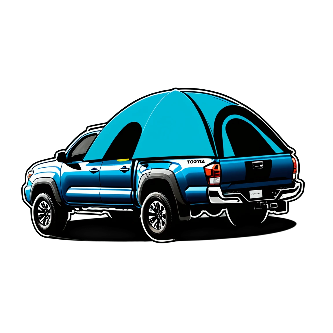 Toyota Tacoma with tent, truck sticker, Toyota Tacoma sticker